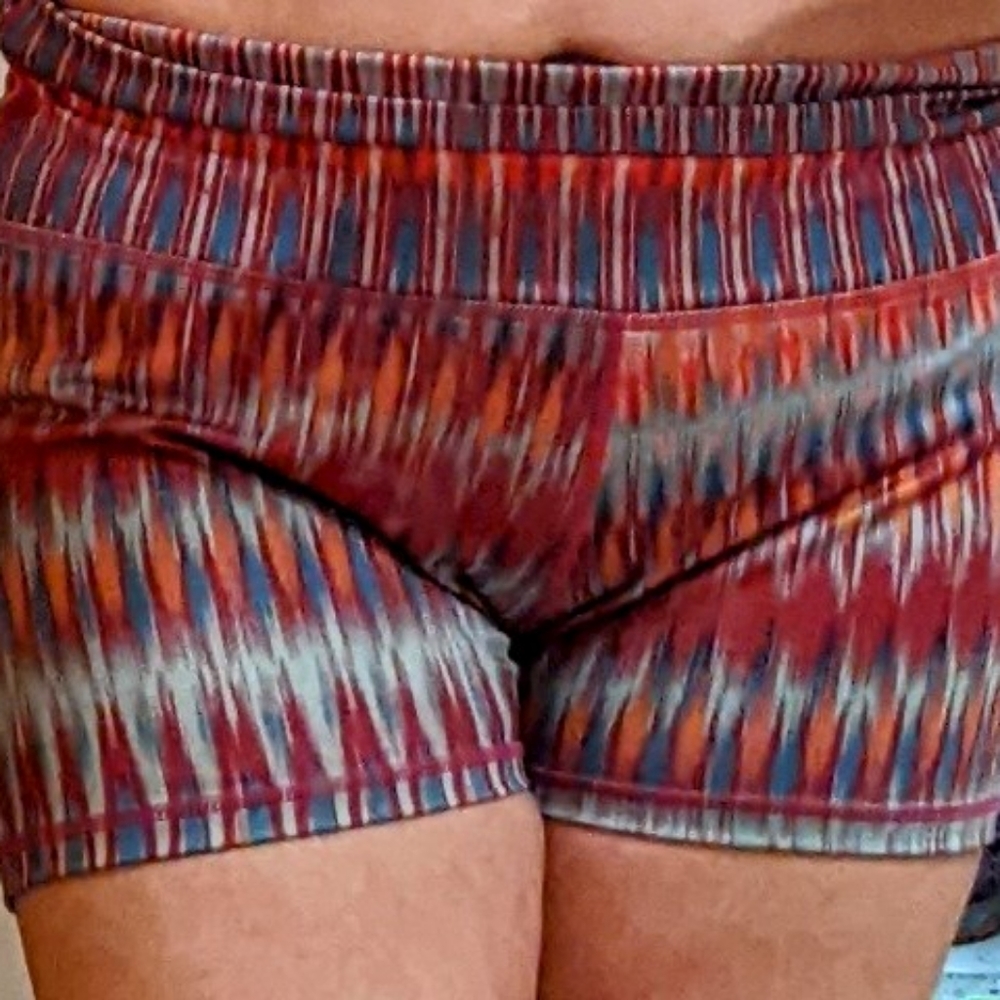 FALL SALE: Prana hot yoga swim boy shorts, tribal pattern XL
